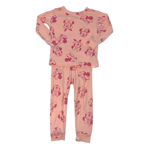 GAP Disney Light Peach Pink Minnie Mouse Pajamas Set - Picture 1 of 4